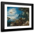 thumbnail image 1 of Joos de Momper 22x20 Black Modern Framed Museum Art Print Titled - Landscape with the Fall of Icarus, 1 of 5
