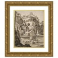 thumbnail image 1 of Joos de Momper the Younger 12x14 Gold Ornate Wood Frame and Double Matted Museum Art Print Titled - Rocky Coast with a Boat, 1 of 4