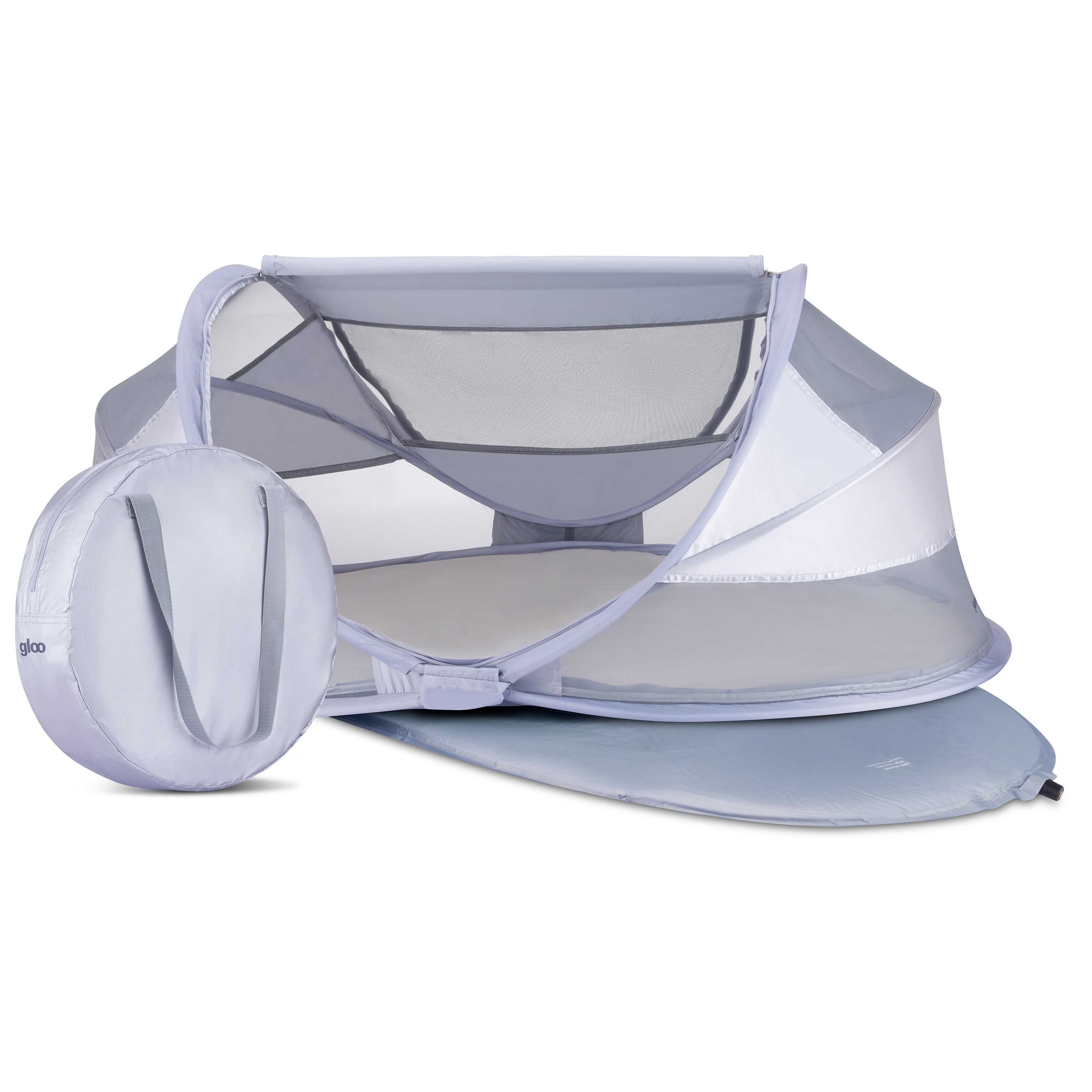 Joovy Gloo Pop Up Travel Bed Regular in Metallic Silver Walmart
