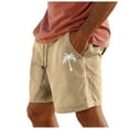 Joower Men Cotton Shorts Resort 3D Printed Shorts Elastic Waist