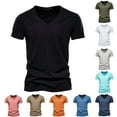 thumbnail image 1 of Joower Tee Shirts for Men Short Sleeve Shirts Camisas Para Hombres Rollbacks Designer Shirts for Men Big and Tall Shirts White Tee Shirt Men V Neck, 1 of 3