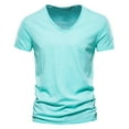 thumbnail image 1 of Joower V Neck T Shirts Mens Clearance Mens Clothes Work Shirts for Men Casual Shirts for Men Silk Shirts for Men Mens Short Sleeve Shirt Men V Neck Shirt, 1 of 2