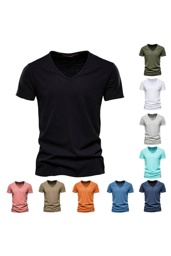 Vneck Tshirts Shirts for Men Black Tee Clothing Work Clothes for Men Polo Mens Short Sleeve T Shirts V Neck Shirts Men