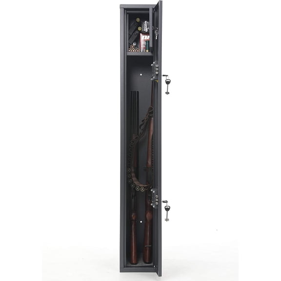 Joozen Buffalo 1325 Gun Rifle Shotgun Metal Security Cabinet Safe Storage with Separate Lock Box for Handguns Ammo