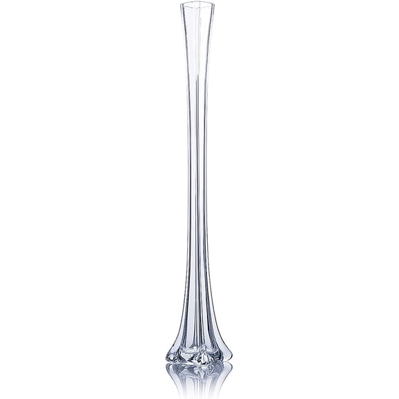 Joozen WGV Eiffel Tower Vase, Open 1.5", Height 24", (Multiple Sizes Choices) Clear Glass Floral Container with Sturdy Base, Flower Centerpiece for Wedding Event Home Decor, Arts Crafts, 1 Piece
