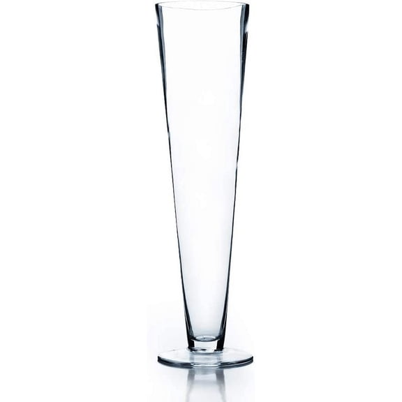 Joozen WGV Trumpet Glass Vase, Open 4", Height 16", (Multiple Sizes Choices) Clear Tall Pilsner Floral Planter Container Centerpiece, Wedding Event Home Decor, 1 Piece (VTV0416)