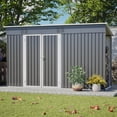 thumbnail image 1 of Jopath 10ft x 4ft Outdoor Metal Storage Shed with Floor Frame and Lockable Door for Garden, Lawn Gray, 1 of 9