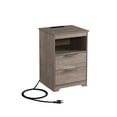 thumbnail image 1 of Jopath 2 Drawer Small Nightstand with Charging Station,Wooden End Table with Drawer and Opening Shelf,Side Table for Bedroom Living Room Dorm Office,Gray, 1 of 8