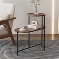 thumbnail image 1 of Jopath 2 Tier Oval End Tables Wooden Small Side Table, 27" Round Coffee Table with Storage Tray, Modern End Table for Living Room, Office, Apartment,Walnut Brown, 1 of 10