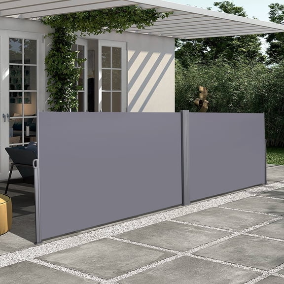 Jopath 276"x71" Privacy Screen with UV Resistant and Waterproof, Retractable Side Screen Awning for Garden, Balcony, Courtyard Dark Grey