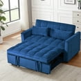thumbnail image 1 of Jopath 3 in 1 Convertible Sofa Bed,Modern Pull Out Couch Slepper Bed with Adjustable Backrest,Velvet Loveseat Couch with Pillows & Pockets for Living Room Apartment Office,Blue, 1 of 10