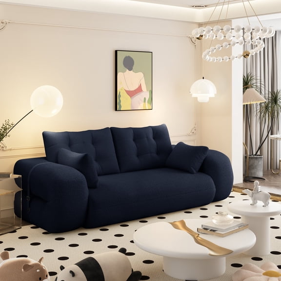 Jopath 3-In-1 Teddy Fabric Foam-Filled Sleeper Sofa Bed Human Dog Bed, Lazy Sofa Couch, 78.7" Multi-Functional Foldable Sofa Bed For Living Room,Guest Bed,Playroom