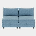 thumbnail image 1 of Jopath 32" Modular Storage Loveseat Sofa, Convertible Loveseat Sleeper Couch, Modern Upholstered Loveseat Sofa with Fabric for Living Room, Blue, 1 of 7
