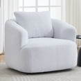thumbnail image 1 of Jopath 360°Swivel Chair with Soft Pillow, Teddy Fleece High-Resilience Sponge Single Sofa for Living Room Bedroom Apartment White, 1 of 9