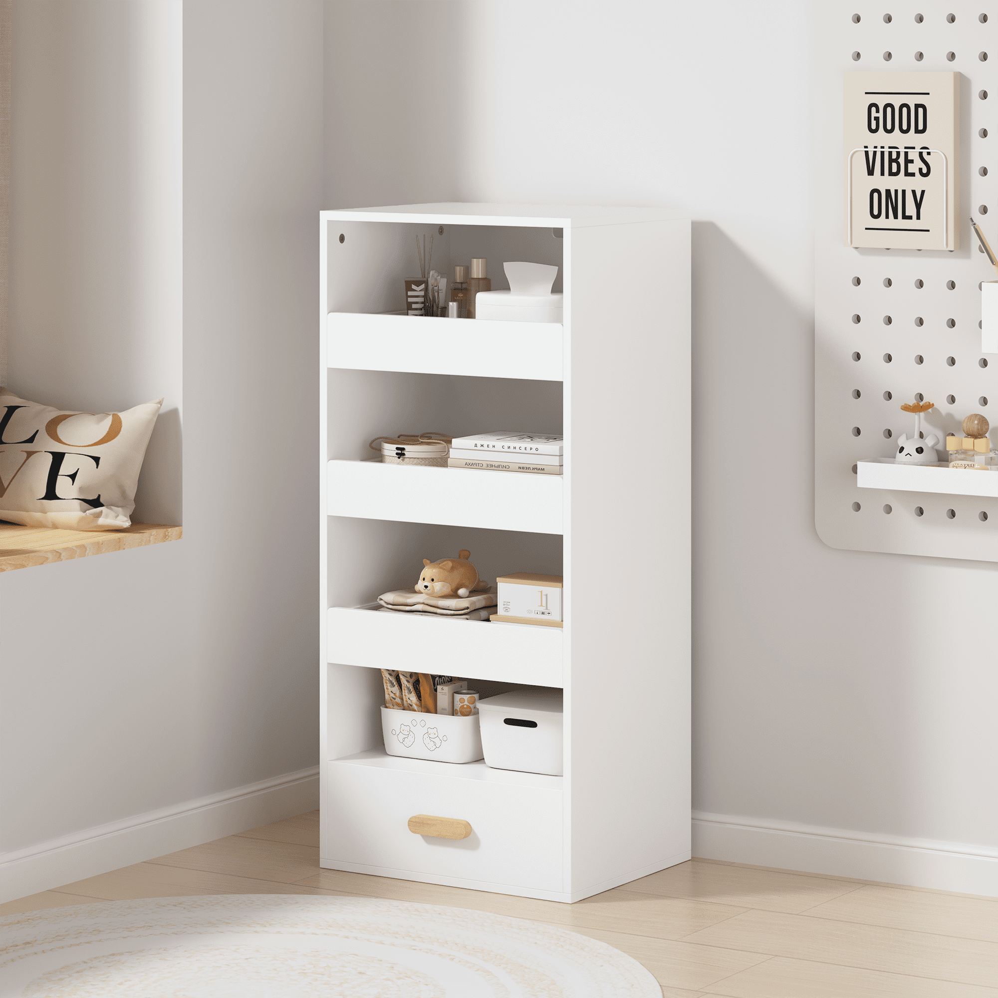 Jopath 4-Tier Bookcases,Freestanding Display Storage Shelves with 3 ...