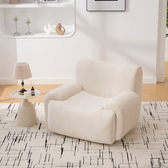 Jopath 42" Oversized Accent Chair, Boneless Single Sofa Chair Chenille Armchair Comfy Reading Lounge Chair for Living Room Bedroom Apartment Dorms Beige