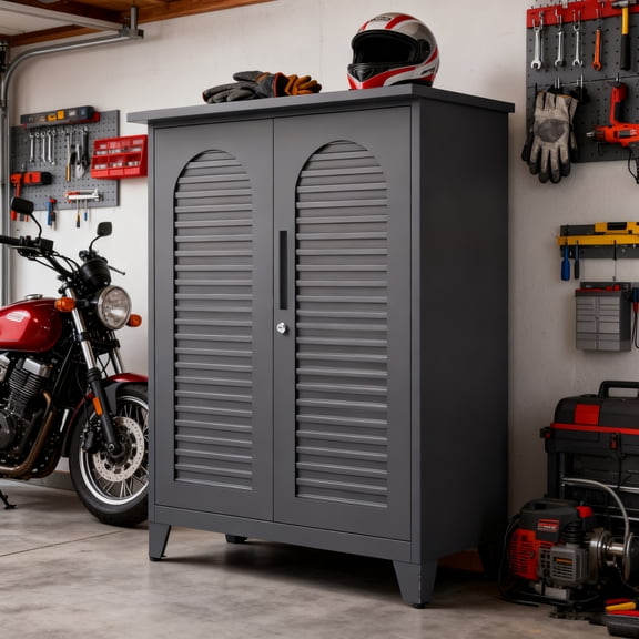 Jopath 47'' Tall Metal Garage Storage Cabinet,Tool Storage Cabinet for Garage,Warehouse,Garden,Office, Living Room,Bathroom,Slate Grey