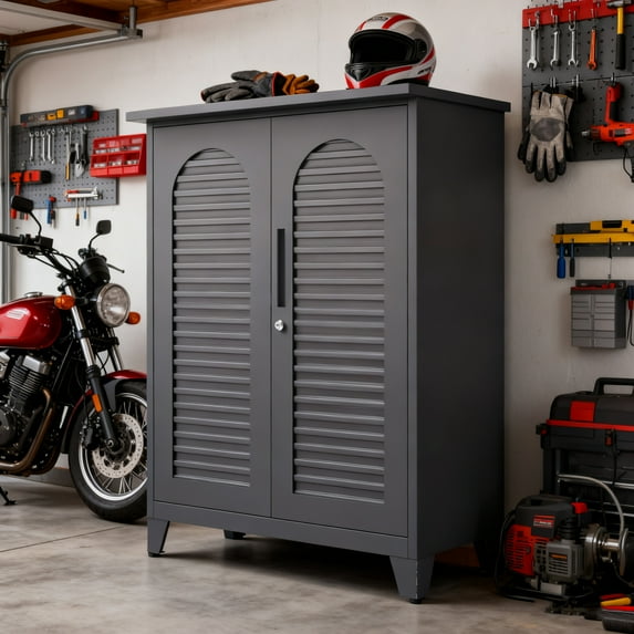 Jopath 47'' Tall Metal Garage Storage Cabinet,Tool Storage Cabinet for Garage,Warehouse,Garden,Office, Living Room,Bathroom,Slate Grey