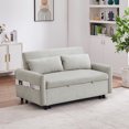 thumbnail image 1 of Jopath 55" Corduroy Twins Pull Out Sofa Bed With 2 Large Side Pockets And Usb, Convertible Sleeper Couch, Loveseat With Adjsutable Backrest For Small Place, Beige, 1 of 9