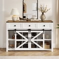 thumbnail image 1 of Jopath 55" Industrial Sideboard with 3 Drawers and 2 Sliding Barn Door Buffet Cabinet with Adjustable Shelves and Aluminum Handles for Living Room Kitchen Dining Room Hallway White, 1 of 9