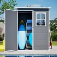 thumbnail image 1 of Jopath 5x3FT Outdoor Storage Shed with Floor, Waterproof Lockable Design and Window, Outdoor Tool Shed Warehouse for Backyard, Patio, Lawn Gray Resin, 1 of 9