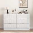 thumbnail image 1 of Jopath 6-Drawer Dresser for Bedroom,Modern Wood Chest of Drawers,Large Storage Cabinet with Wavy Patterns for Living Room, Hallway,Entryway,White, 1 of 7