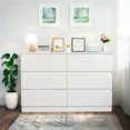 thumbnail image 1 of Jopath 6 Drawer White Dresser, Modern Dresser for Bedroom with Spacious Countertop, Wood Storage Cabinet with Concealed Handles & 6 Deep Drawers for Bedroom, Living Room, Entryway, 1 of 10