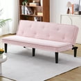 thumbnail image 1 of Jopath 66" Corduroy Loveseat Futon Sofa Bed,Sleeper Sofa Loveseat Convertible Couch for Small Spaces,Apartment, Bedroom,Pink, 1 of 7