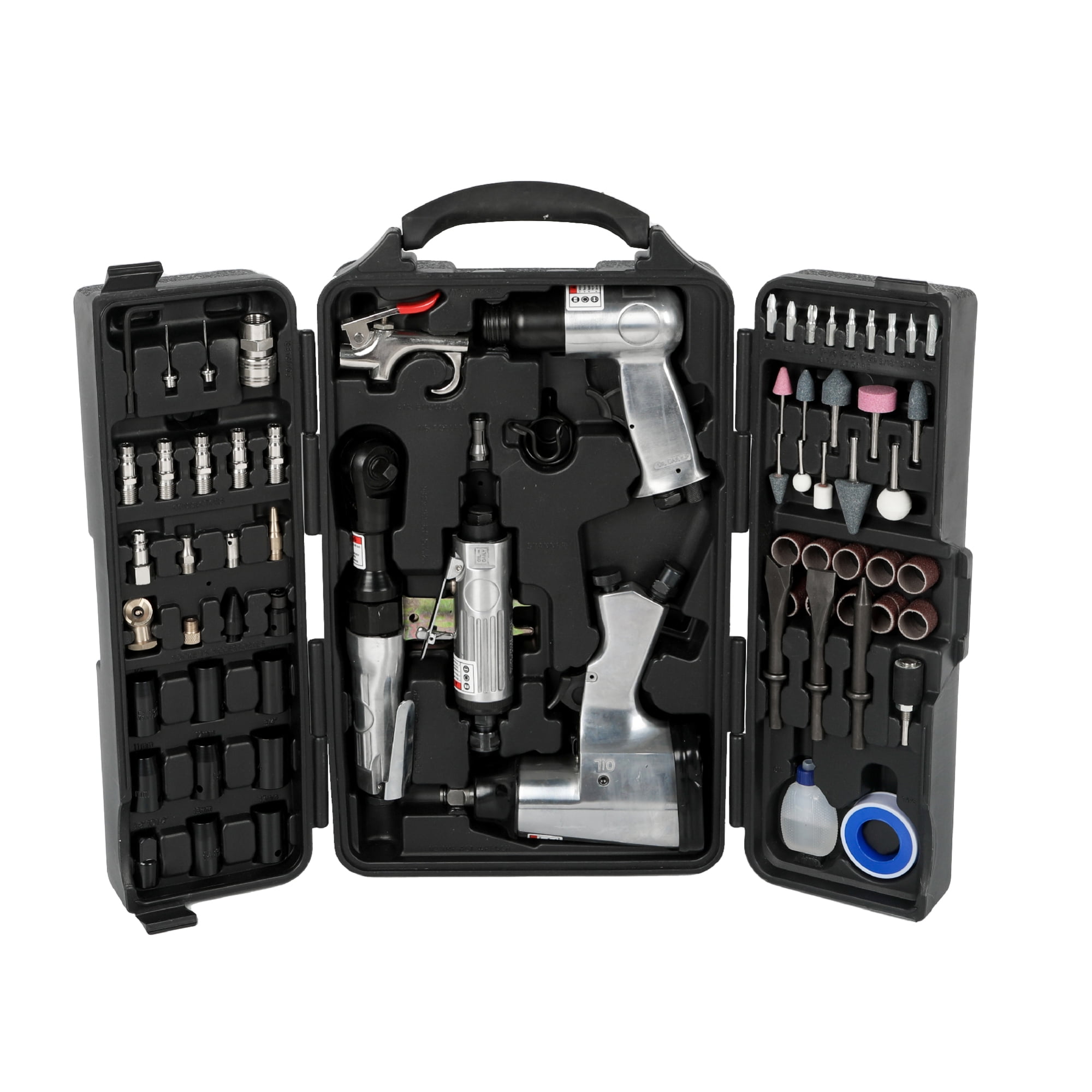 Jopath 71 Piece Air Tool and Accessories Kit, Impact Wrench, Air Ratchet, Die Grinder, Aire Hammer, Hose Fittings, Convenient Heavy-Duty Storage Case