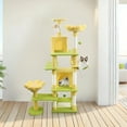 thumbnail image 1 of Jopath 71 inch flower cat tree with large condo removable flower cushion and hammock yellow, 1 of 9