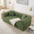 thumbnail image 1 of Jopath 78" Convertible Sofa Bed with Fixed-Shape Frame and Removable Armrests,Futon Boneless Couch Lounge Loveseat with 2 Pillows,Folding Mattress Couch for Living Room,No Assembly Needed,Green, 1 of 8