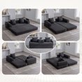 thumbnail image 1 of Jopath 79" Convertible Sofa Bed with Fixed-Shape Frame & Removable Armrests, Modular Corduroy Sleeper Sofa with 2 Pillows,Folding Mattress Couch for Small Spaces - No Assembly Needed,Black, 1 of 15