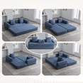 thumbnail image 1 of Jopath 79" Convertible Sofa Bed with Fixed-Shape Frame & Removable Armrests, Modular Corduroy Sleeper Sofa with 2 Pillows,Folding Mattress Couch for Small Spaces - No Assembly Needed,Navy Blue, 1 of 15