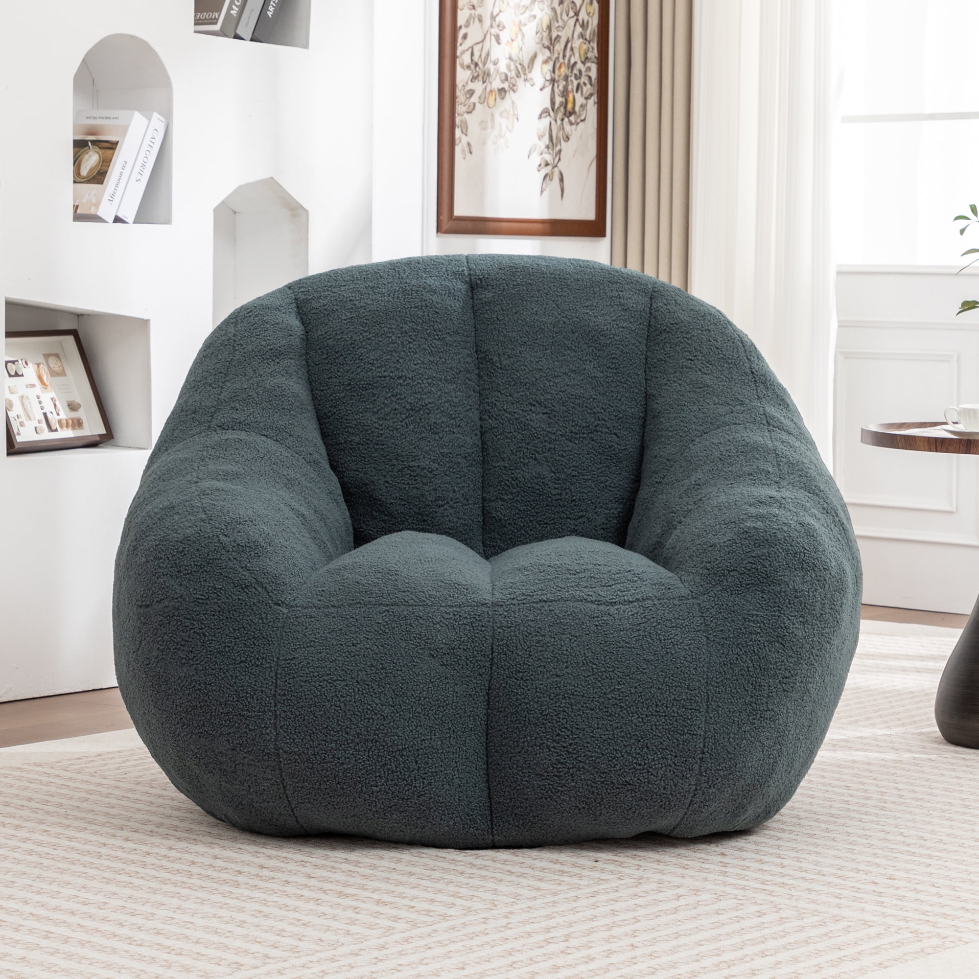 Jopath Bean Bag Chair for Adults and Kids,Oversized Bean Bag Sofa with Tufted Soft Stuffed Filling and High-Density Foam,Lazy Sofa Floor Sofa for Living Room Bedroom,Green
