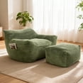thumbnail image 1 of Jopath Bean Bag Chair with Footstool, Oversized Comfy Beanbag Living Room Lazy Sofa, Floor Sofa for Gaming Reading Living Room Bedroom Green, 1 of 9