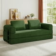 thumbnail image 1 of Jopath Convertible Sleeper Sofa Bed,Compressed Floor Boneless Couch, Corduroy Folding Mattress Couch with Fixed-Shape Frame for Living Room, Bedroom, Lounge,Green, 1 of 10