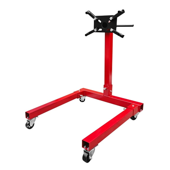 Jopath Engine Stand 1250LBS Capacity, 360 Degree RotatiRotating, 4-Casters, Heavy Duty Motorcycle Engine Stand for Auto Repair, Vehicle Maintenance, Red