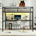 thumbnail image 1 of Jopath Full Size Loft Bed with Power Outlet and LED Lighted Bunk Bed with Desk Metal Bed with Side Ladder and Safety for Teens and Adults, 1 of 9
