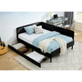 thumbnail image 1 of Jopath Full Size Upholstered Platform Bed Frame Adjustable Velvet Sofa Bed With 2 Storage Drawers, Cushioning And Backrest Of The Sofa Bed Are Designed With Smooth Velvet Black, 1 of 9