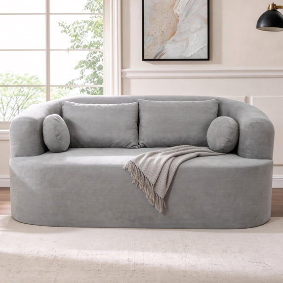 Jopath Gray Loveseat Sofa, Cloud Comfy Sofa, Chenille 2 Seater Cloud Couch for Living Room Bedroom No Assembly Required