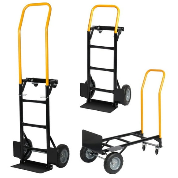 Jopath Hand Truck Dual Purpose Dolly Cart, 2 Wheel Dolly Cart And 4 Wheel Push Cart With Swivel Wheels 330 Lbs Capacity Heavy Duty Platform Cart For Moving/Warehouse/Garden/Grocery