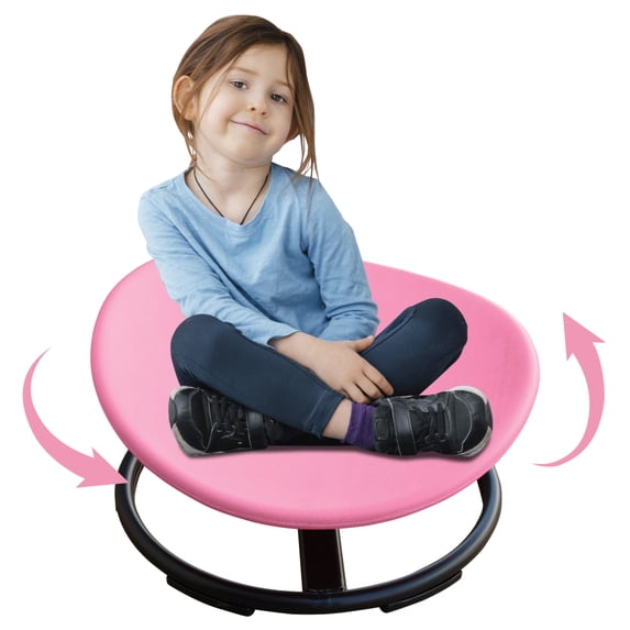Jopath Kids Swivel Chair,360° Spinning Chair,200 lbs Capacity,Spinning Sensory Seat for Children,Autism-Friendly Toy with Non-Slip Metal Base,Spin Chair for Balance and Coordination,Pink
