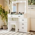 thumbnail image 1 of Jopath Makeup Vanity Set with Mirror & Lights,Dressing Table Makeup Desk with 5 Drawers for Bedroom,Livingroom,White, 1 of 6