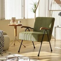 Jopath Modern Accent Chair,Corduroy Fabric Arm Chair with High Back,Upholstered Armchair Reading Chair Lounge Chair for Living Room Bedroom,Green