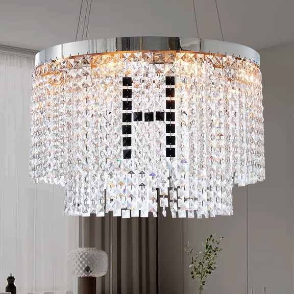 Jopath Modern Crystal Chandelier Round Cristal Lamp Luxury Home Decor Light Fixture for Bedroom Living Room Kitchen