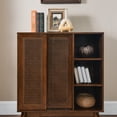 thumbnail image 1 of Jopath Rattan Sideboard Cabinet Modern Collection Solid Wood & MDF Construction Dark Wood, 1 of 8