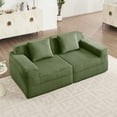 thumbnail image 1 of Jopath Modular Loveseat Sofa,Modern 2-Seat Sofa Couch with Throw Pillows,Corduroy Fabric Cloud Sectional Couch,Green, 1 of 8