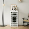 thumbnail image 1 of Jopath Modular Wine Bar Cabinet With Storage Shelves With Hutch,Modular Wine Cabinet 32 Bottles, Buffet Style, Finish,Particle Board 32 Cabinet, Dark Straight Line Design White, 1 of 7