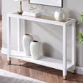 thumbnail image 1 of Jopath Narrow Console Table,41"W Glass Narrow Sofa Table with 2-Tier,Entryway Table for Hallway,Entryway,Living Room,White, 1 of 5