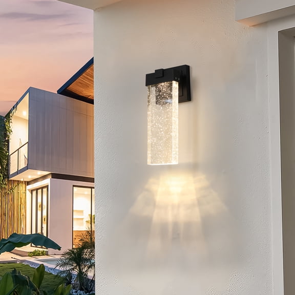 Jopath Outdoor Waterproof Transparent LED Crystal Wall Sconce Supports Multiple Types of Light Bulbs,for Porch, Patio, and Garden(2 pack)